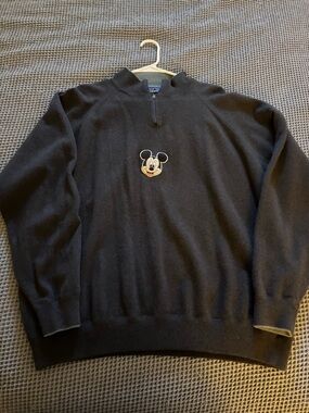 Patagonia Black Men's Quarter-Zip Sweater with Mickey Patch